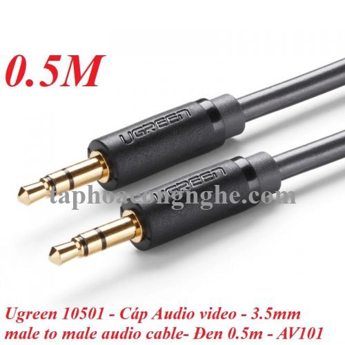 Ugreen 10501 0.5M màu Đen Cáp âm thanh 2 đầu 3.5mm dương AV101 30010501